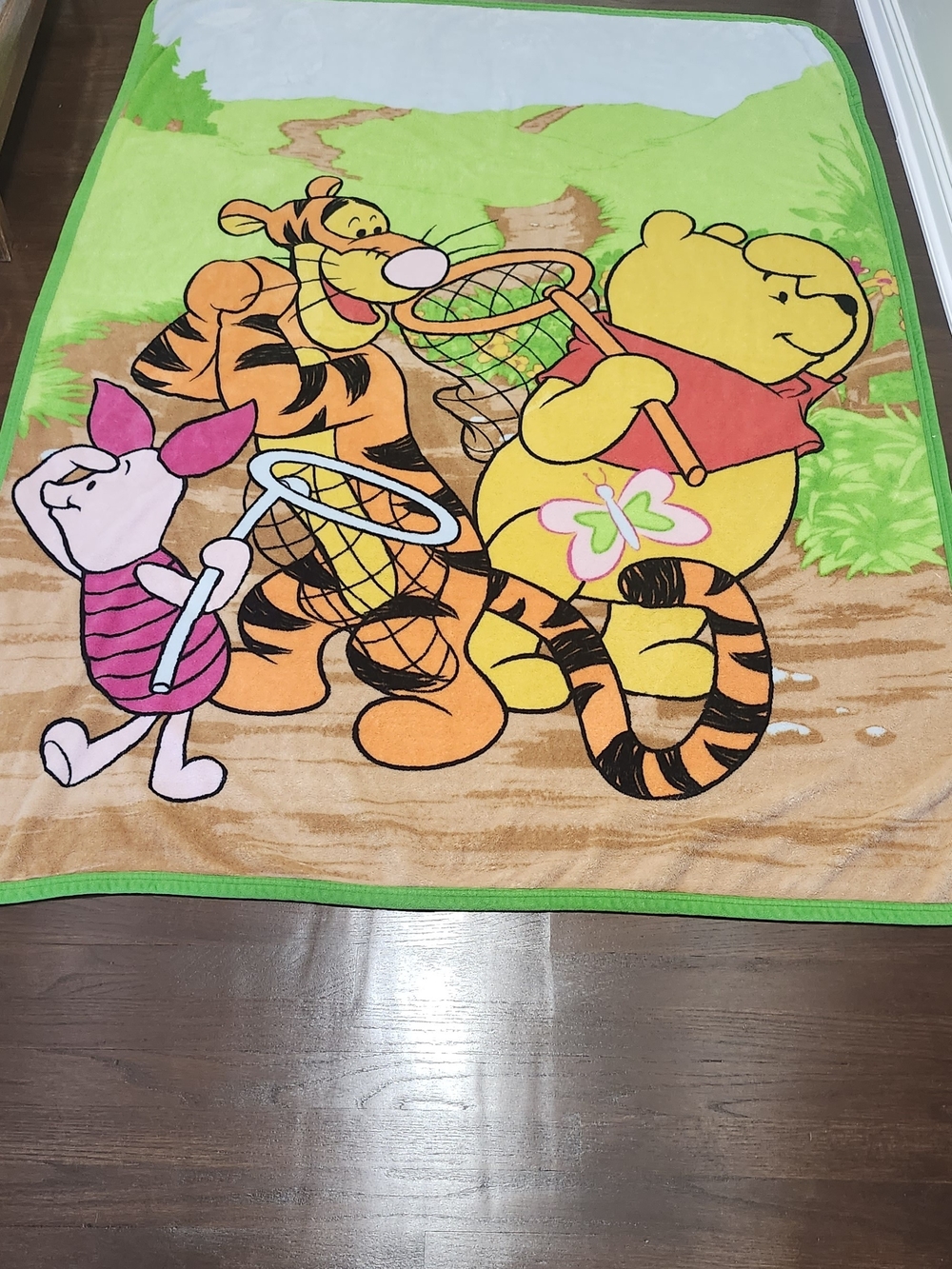 Disney Winnie The Pooh Blanket Throw Tigger Piglet RARE